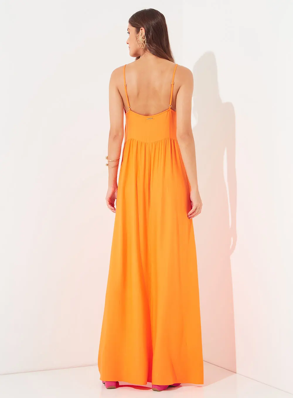 Vestido Longo Amplo Laranja 2