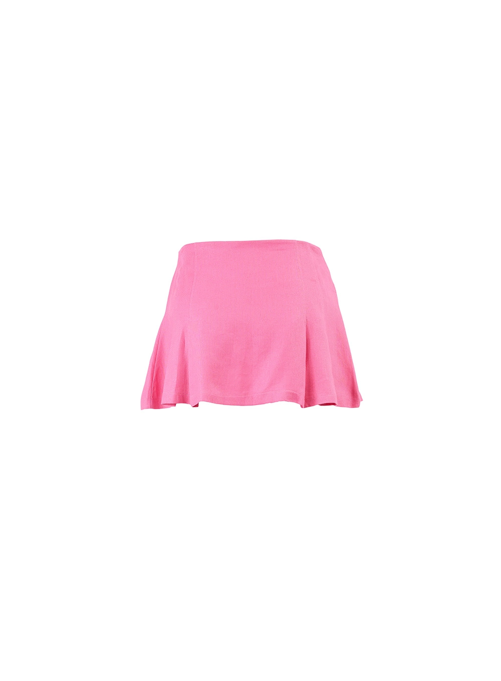 Short Saia Plissada Linho Rosa 2