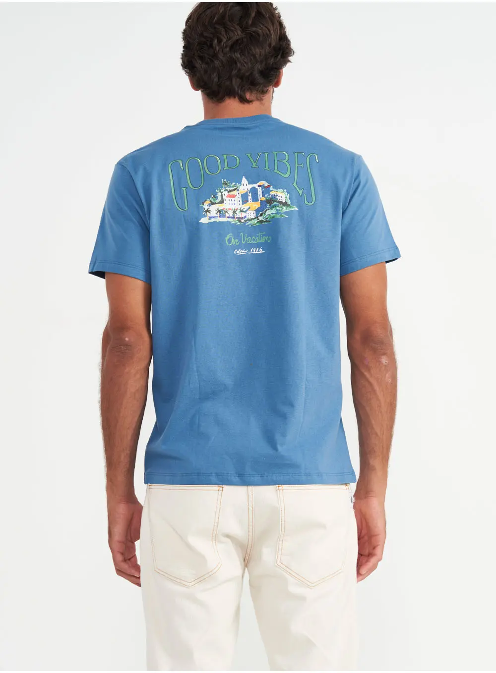 Camiseta Slim Azul Manga Curta Azul Windy Blue