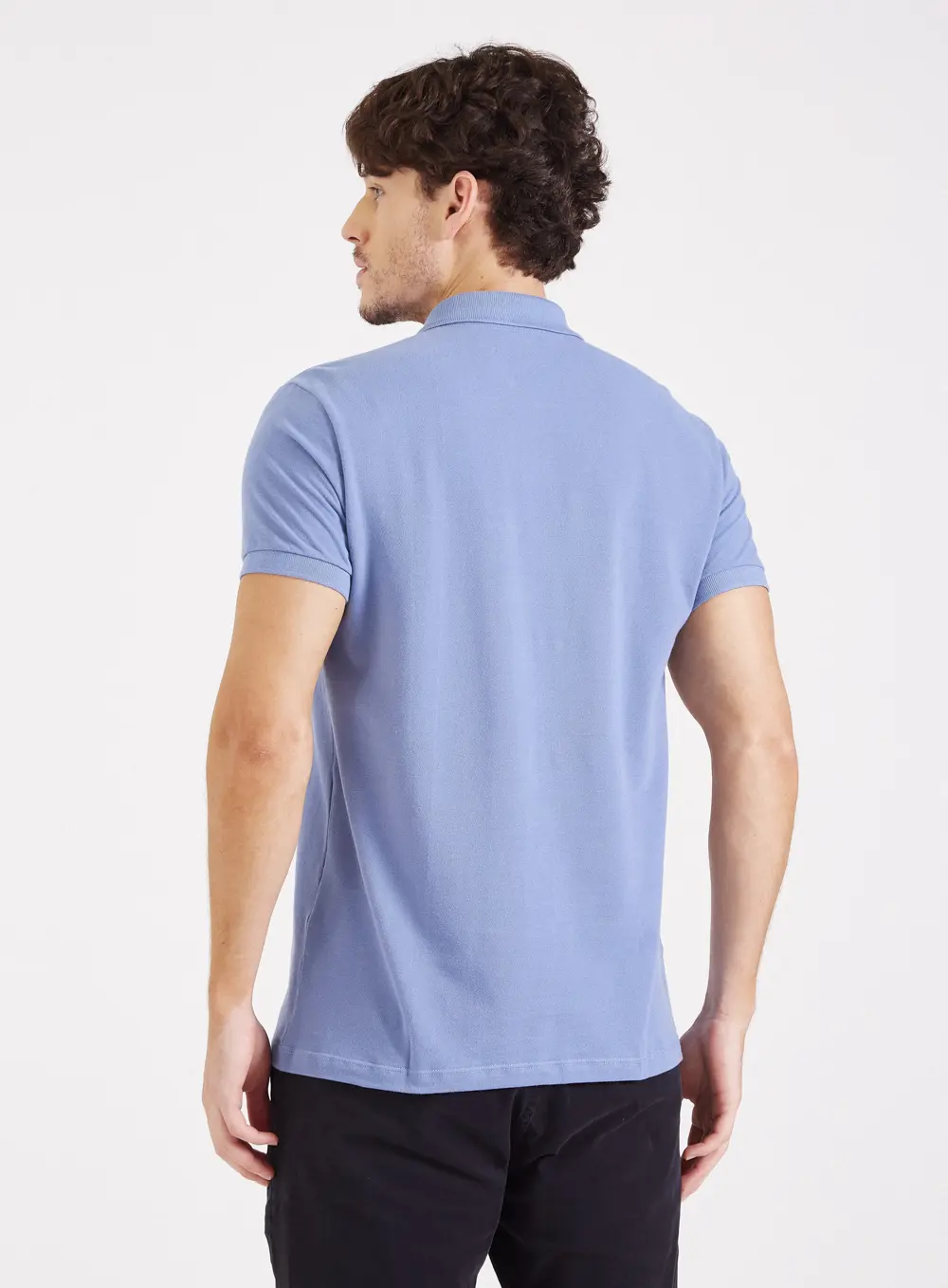 Camisa Polo Bordado Clássico Azul Windy Blue