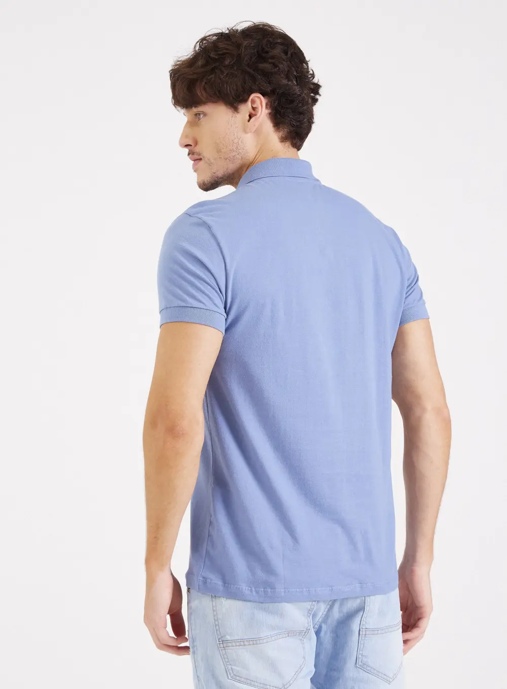 Camisa Polo Bordado Emblema Azul Windy Blue