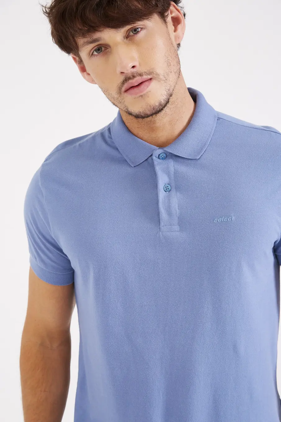 Camisa Polo Bordado Emblema Azul Windy Blue