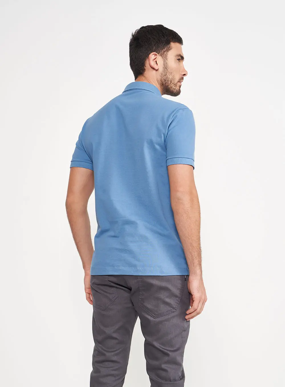 Camisa Polo Masculina Azul Bordada Azul Windy Blue