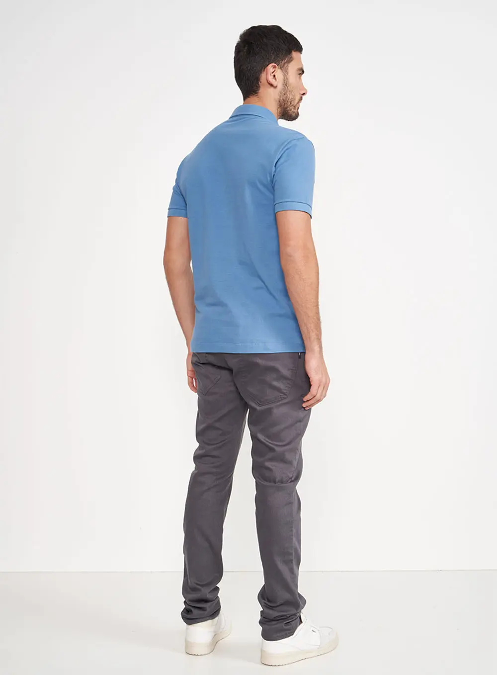 Camisa Polo Masculina Azul Bordada Azul Windy Blue