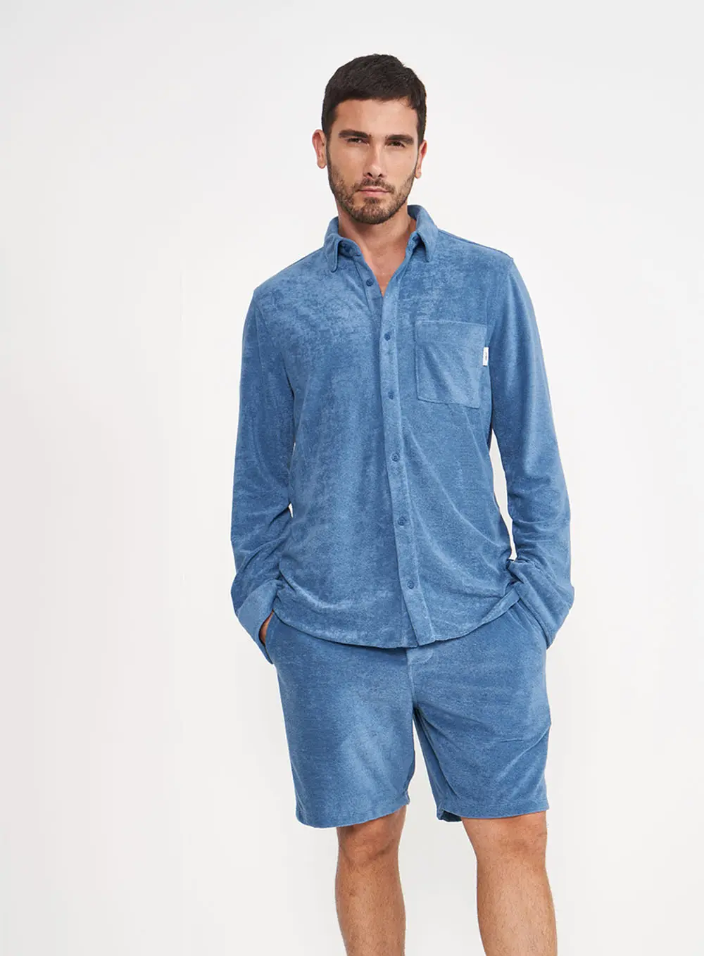 Camisa The Toweling Com Bolso Azul Windy Blue
