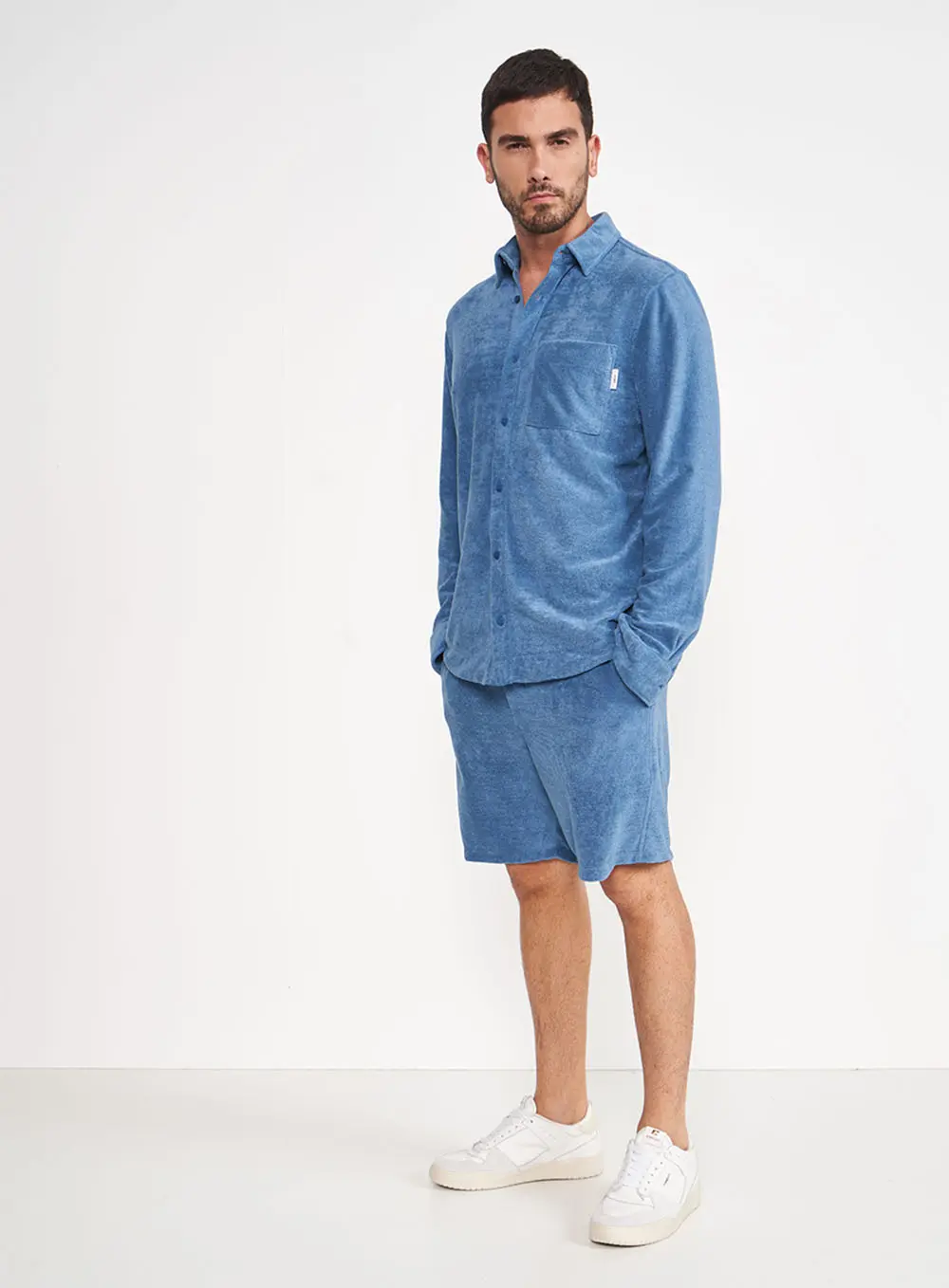 Camisa The Toweling Com Bolso Azul Windy Blue