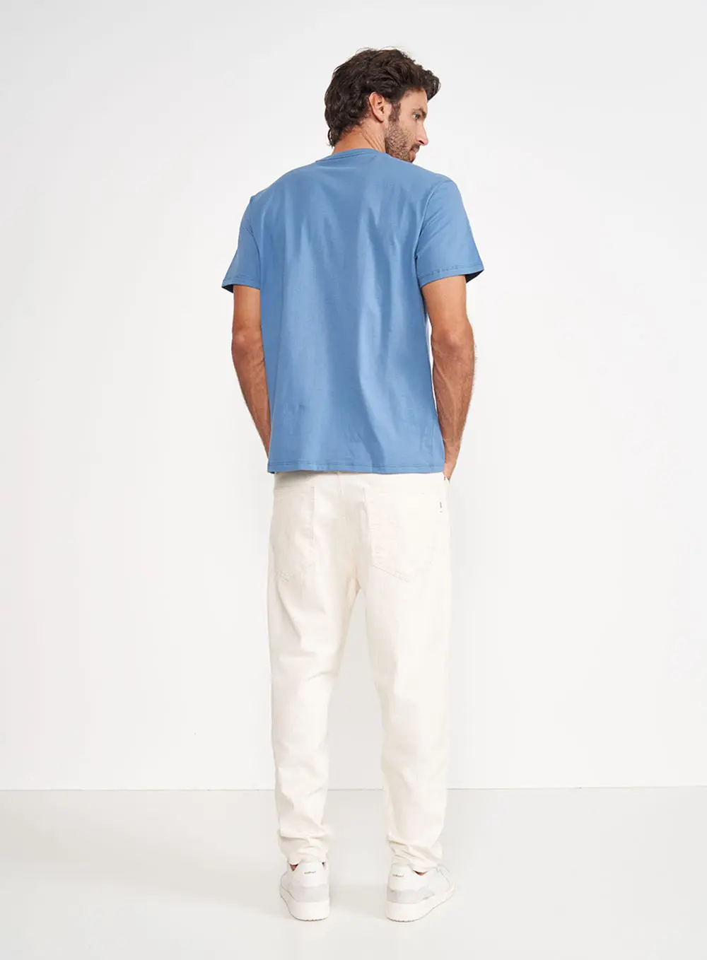 Camiseta Azul Regular Manga Curta Azul Windy Blue