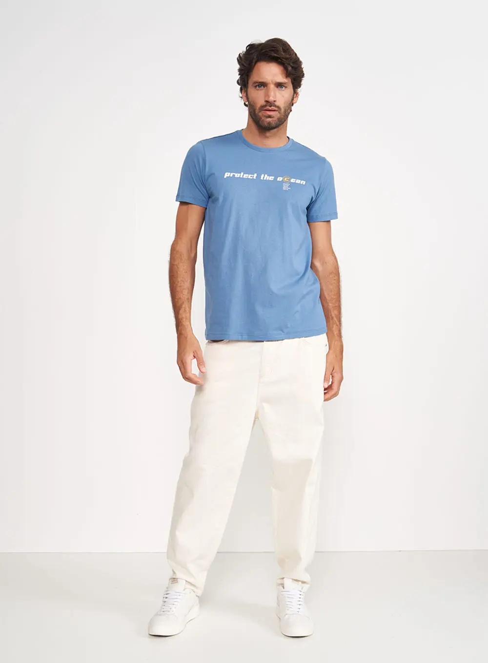Camiseta Slim Protect The Oceon Azul Windy Blue