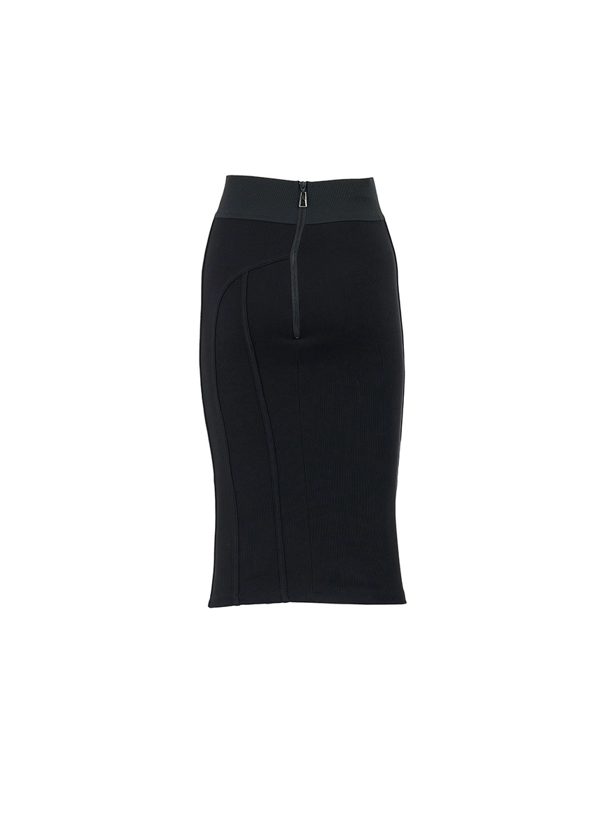 Saia Midi Slim Com Elástico Preto 2