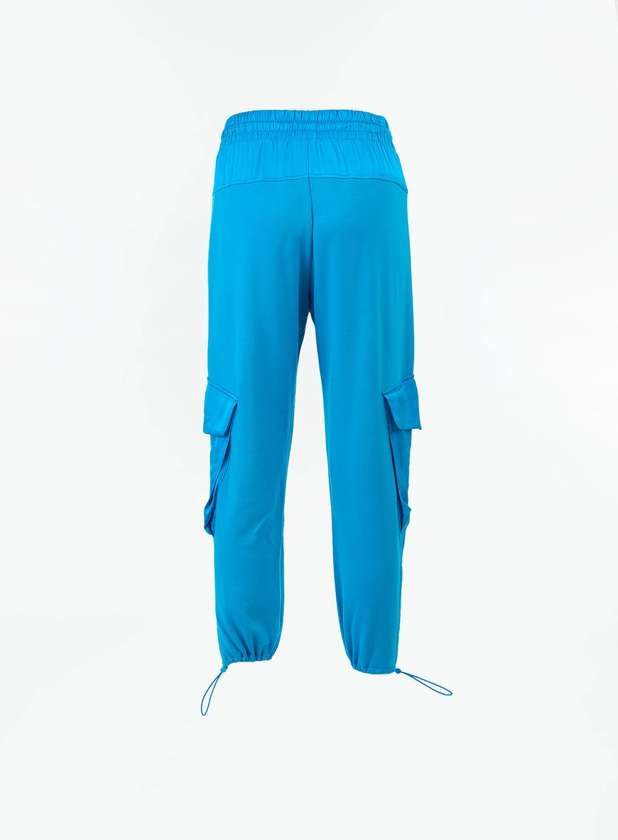 Calça Jogger Com Aplicação Azul 2