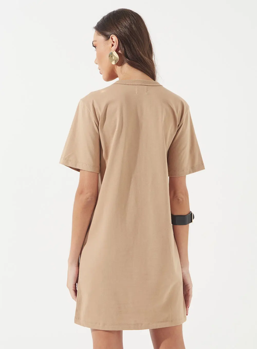 Vestido Estilo Camisa Com Estampa Bege Rutito 2