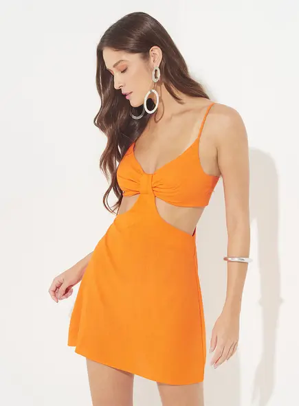 Vestido Slim Em Linho