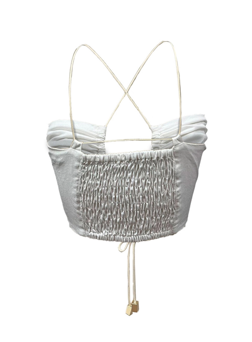 Top Cropped Com Franzido Off Shell 2
