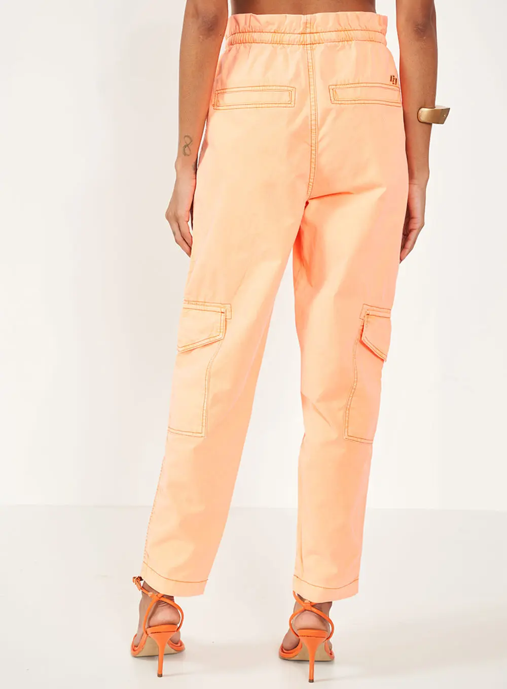 Calça Sarja Feminina Clochard Laranja