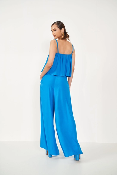 Calça Feminina Joana Ampla Azul