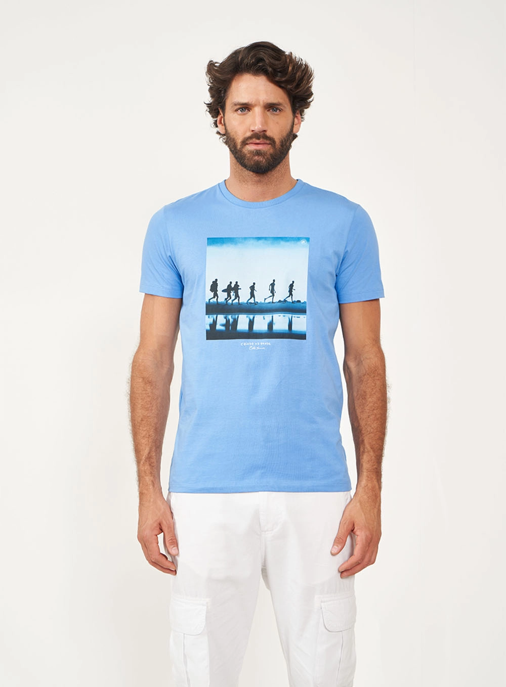Camiseta Estampada Azul