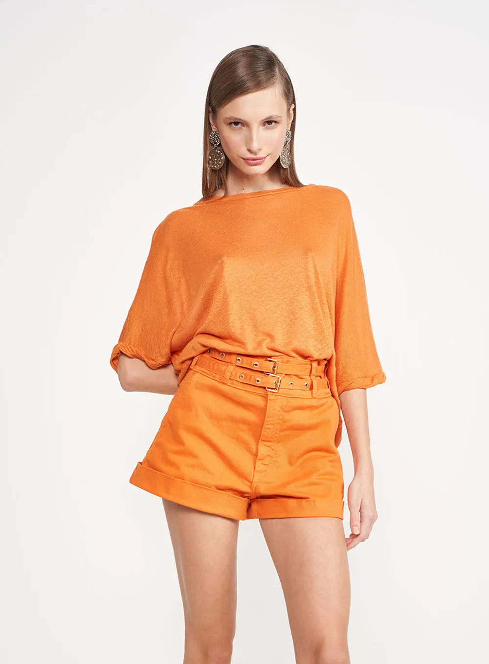 Blusa Linho Laranja