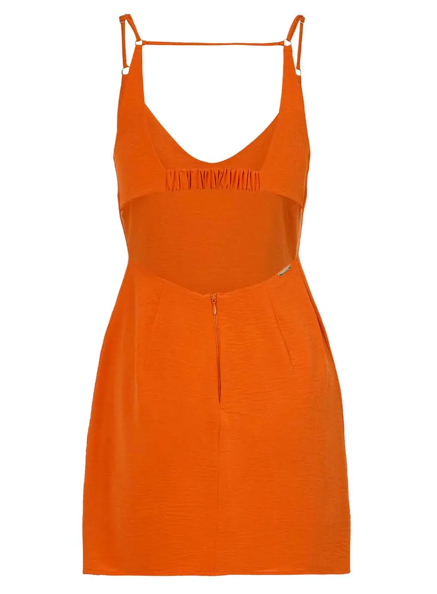 Vestido Slim Com Elástico Laranja 2