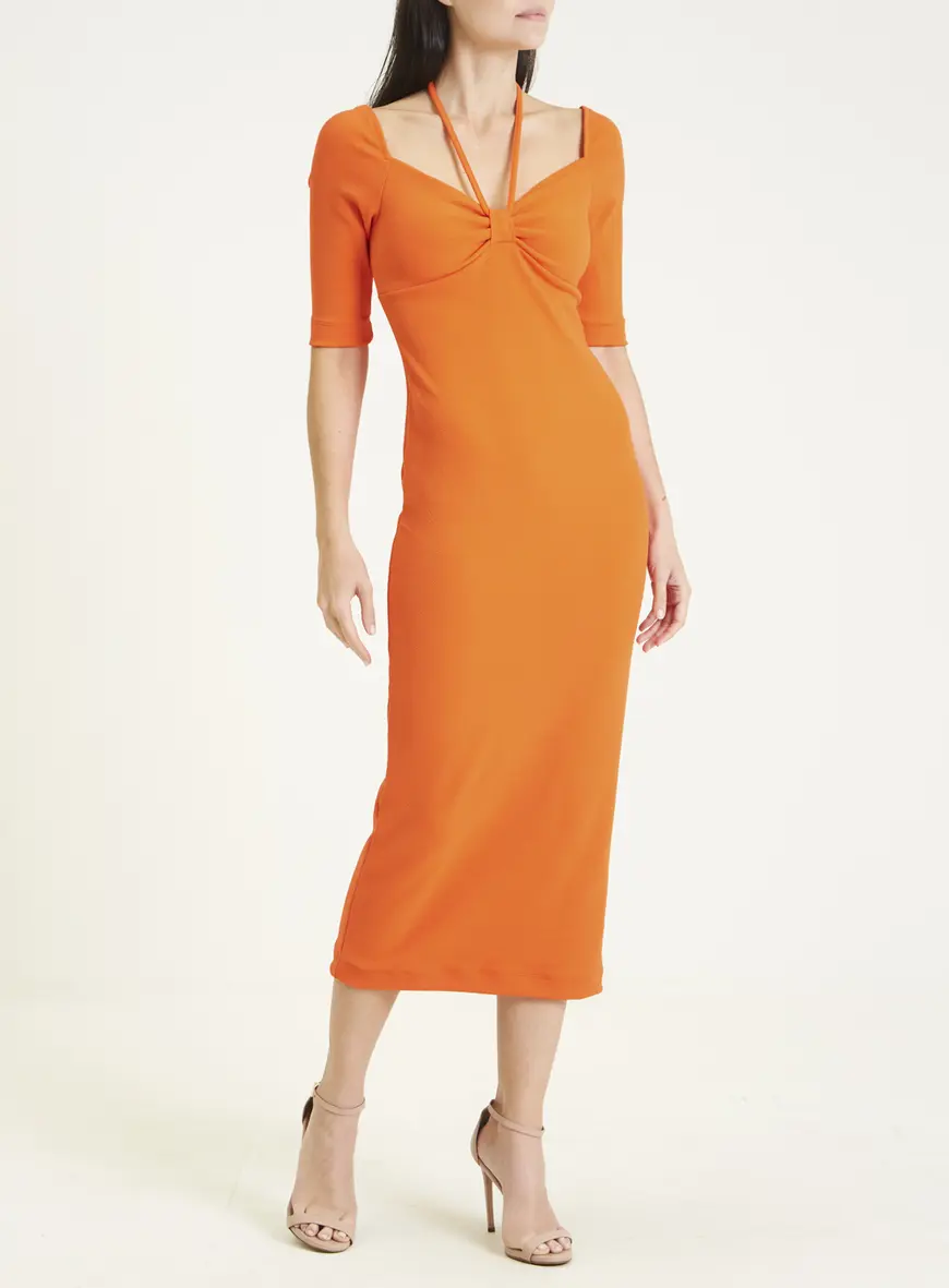 Vestido De Malha Forum Laranja Caprese