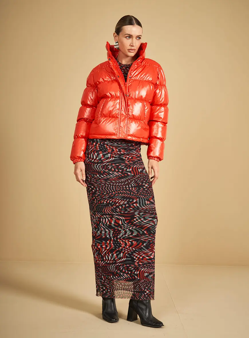 Jaqueta Puffer Comfort Laranja 4