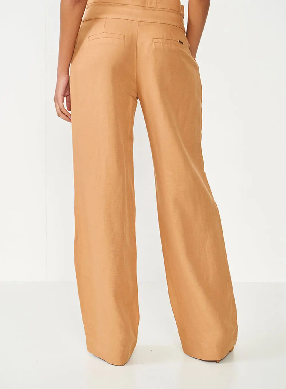 Calça Alfaiataria Jade Cós Duplo Marrom Delle