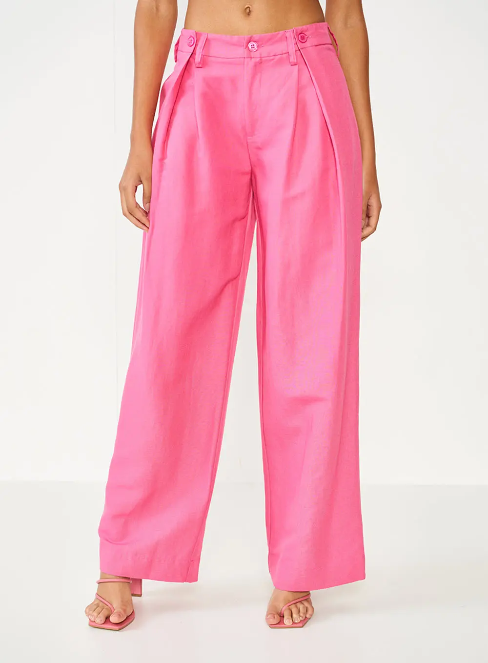 Calça Alfaiataria Jade De Linho Rosa Hiller