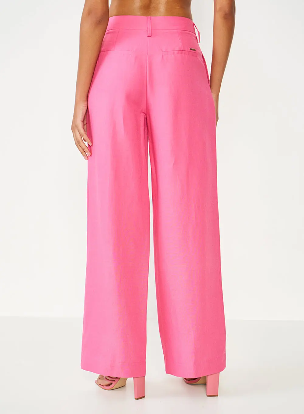 Calça Alfaiataria Jade De Linho Rosa Hiller