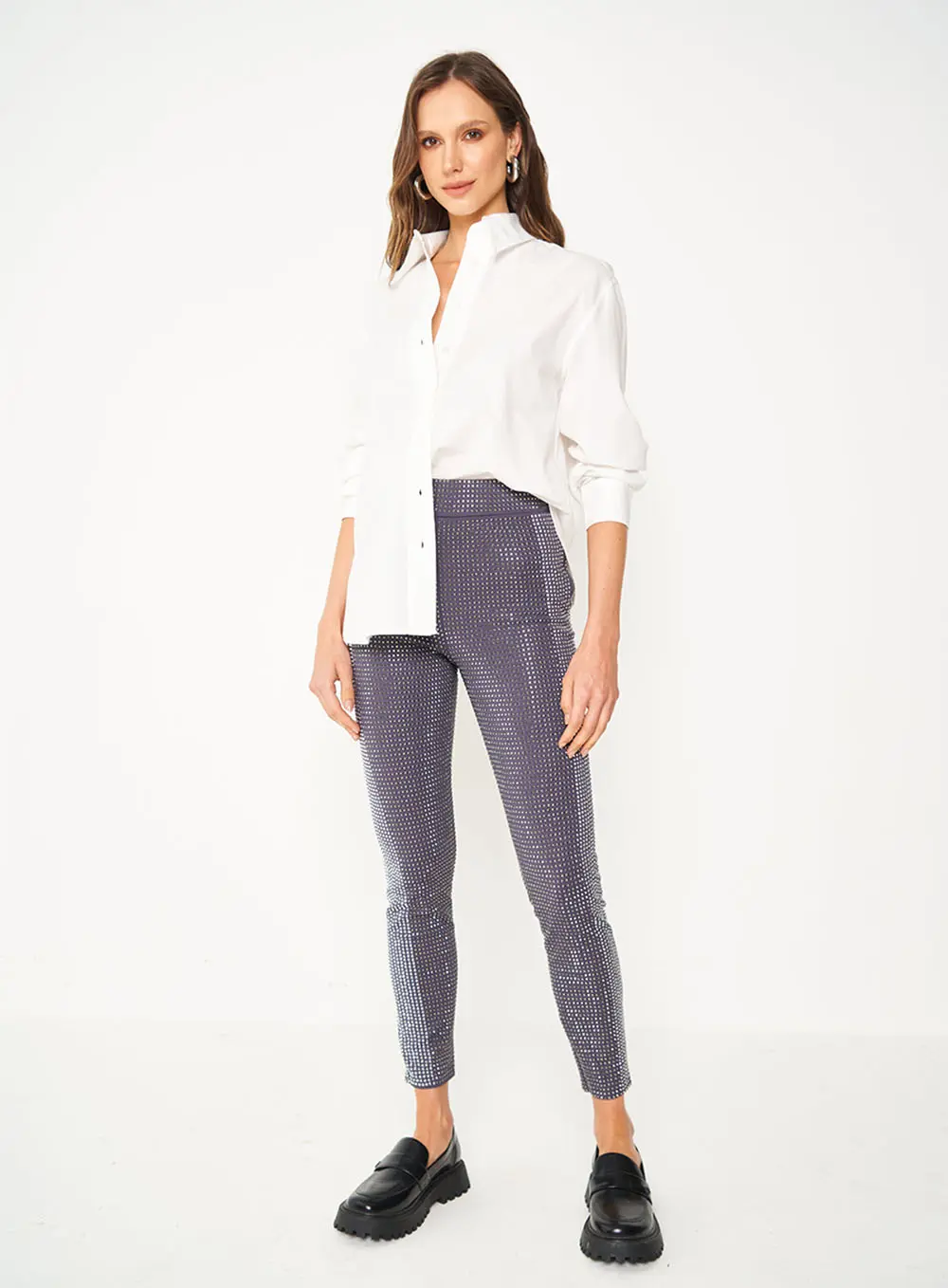 Calça Com Aplicação Slim CINZA