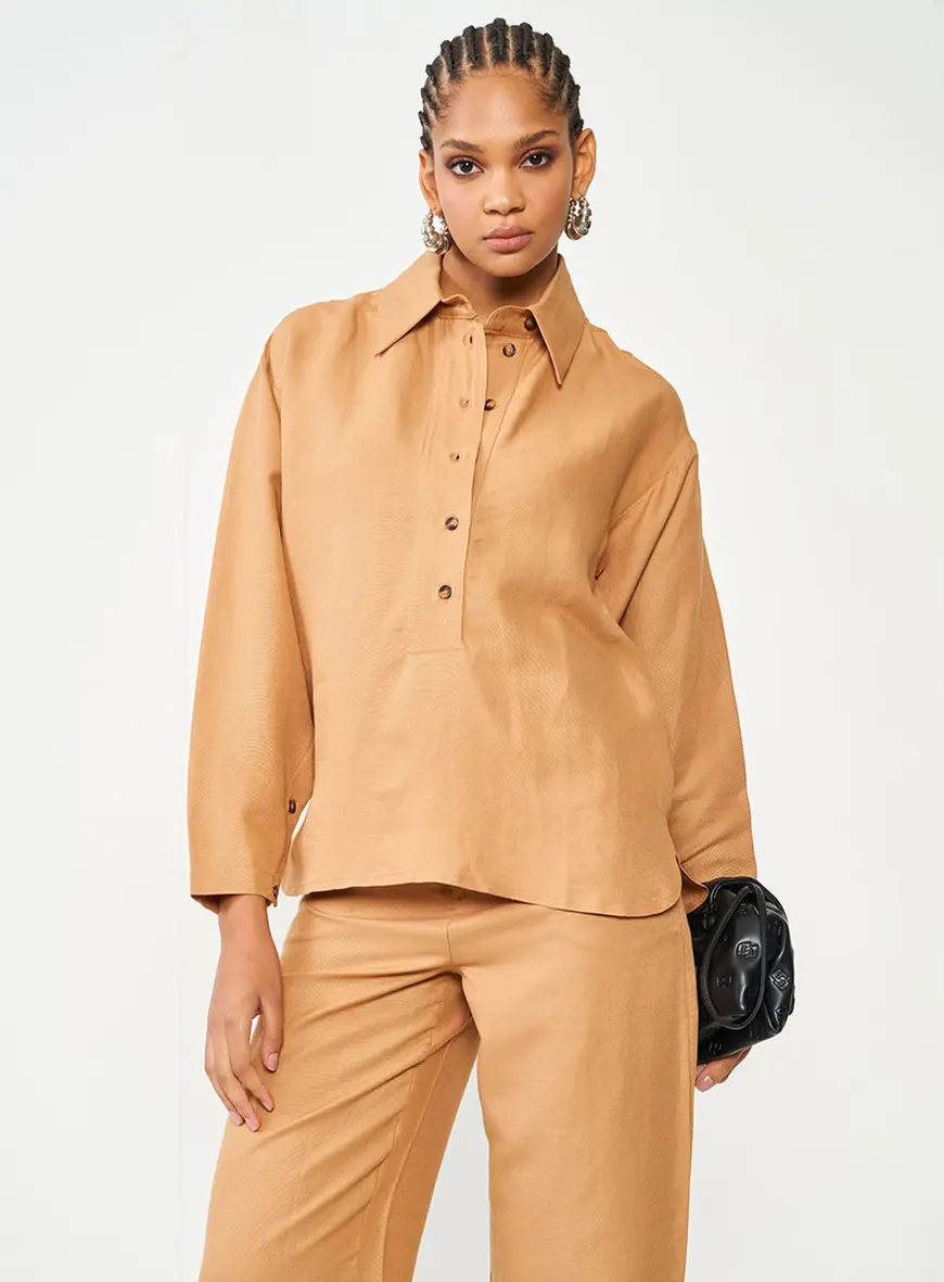 Camisa Alfaiataria Comfort Marrom