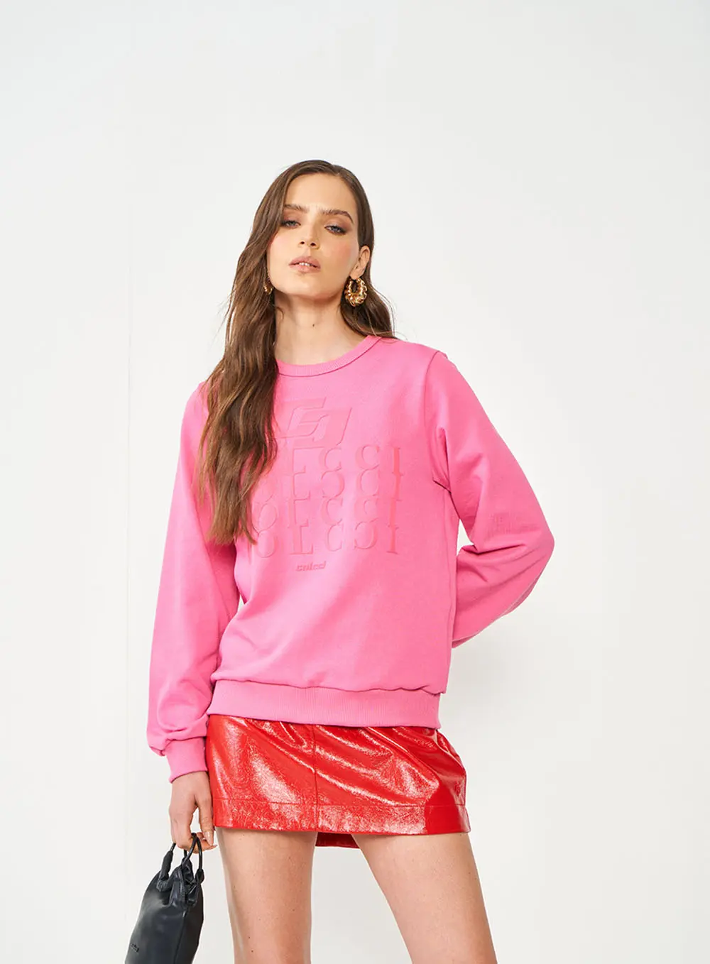 Blusão Moletom Logo Frente Rosa Hiller