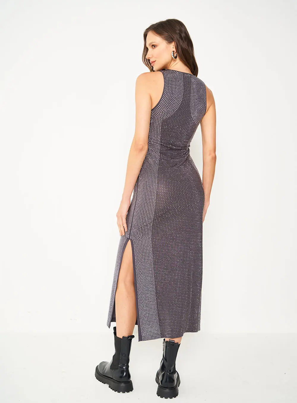 Vestido Com Aplicação Slim CINZA