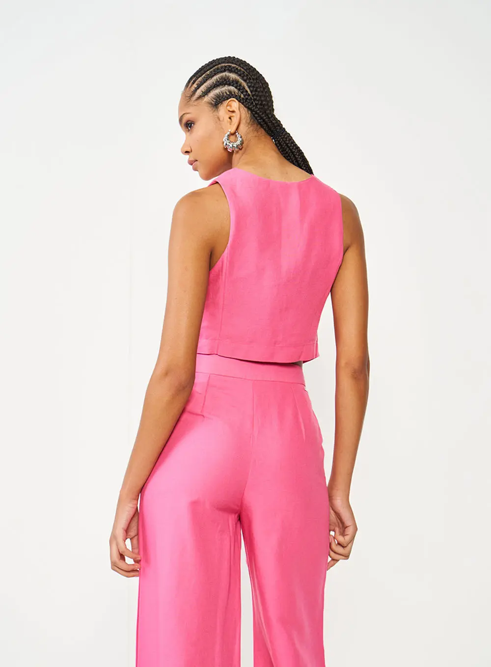 Colete Alfaiataria Slim Rosa Rosa Hiller