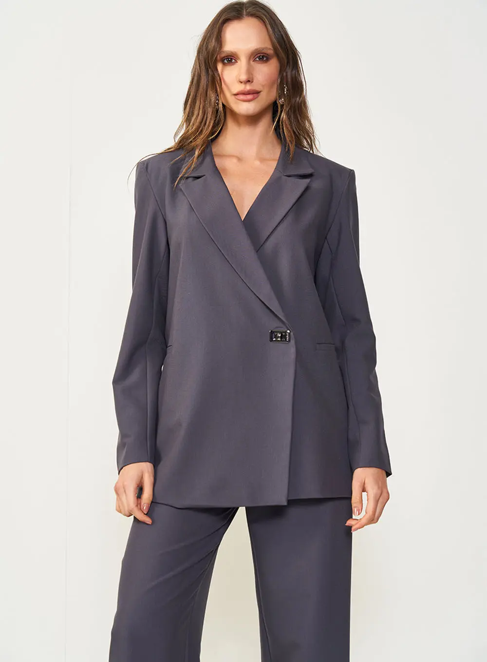 Blazer Alfaiataria Com Detalhe CINZA