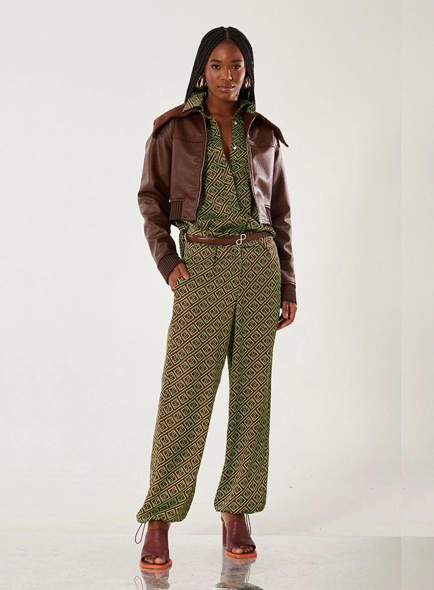 Calça Ampla Monograma Estampado 1