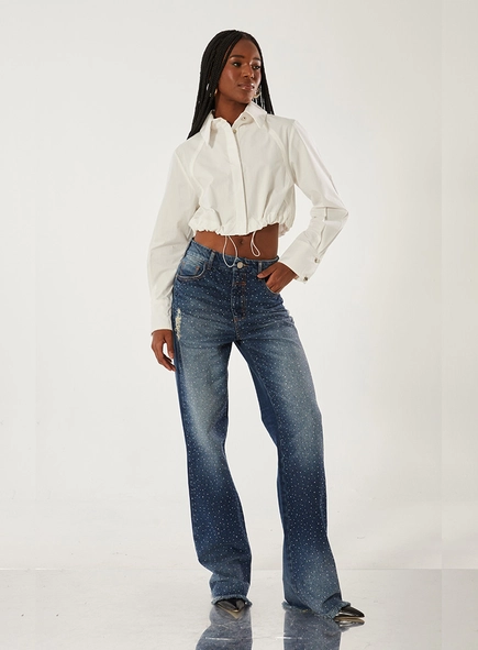 Calça Jeans Natália Com Aplicação