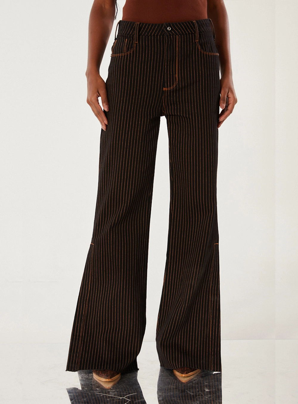 Calça Jeans Natália Listrada Estampado 3