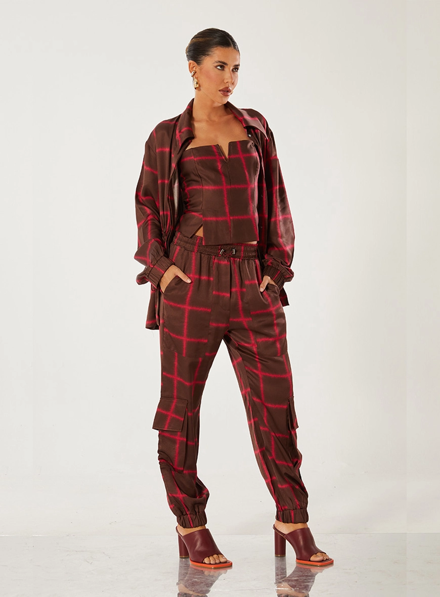 Calça Cargo Com Elástico Estampado 1