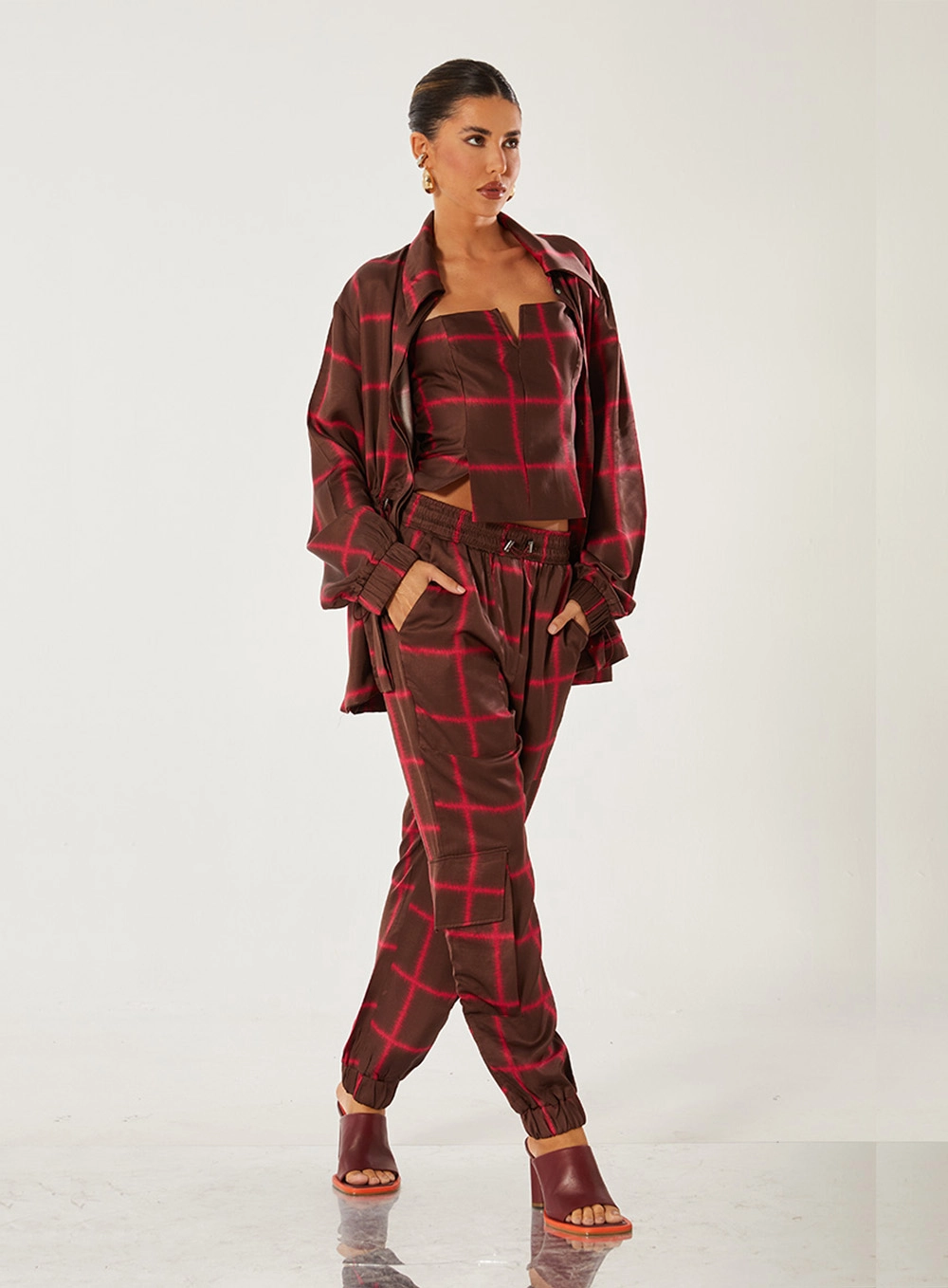 Calça Cargo Com Elástico Estampado 4