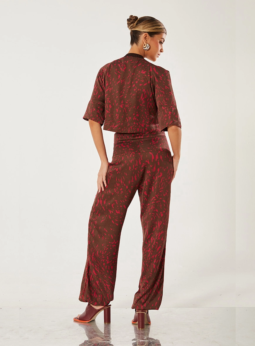 Calça Alfaiataria Com Lapelas Estampado 2