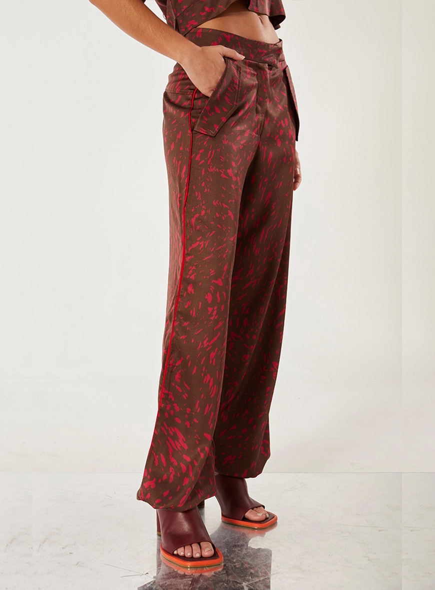 Calça Alfaiataria Com Lapelas Estampado 3
