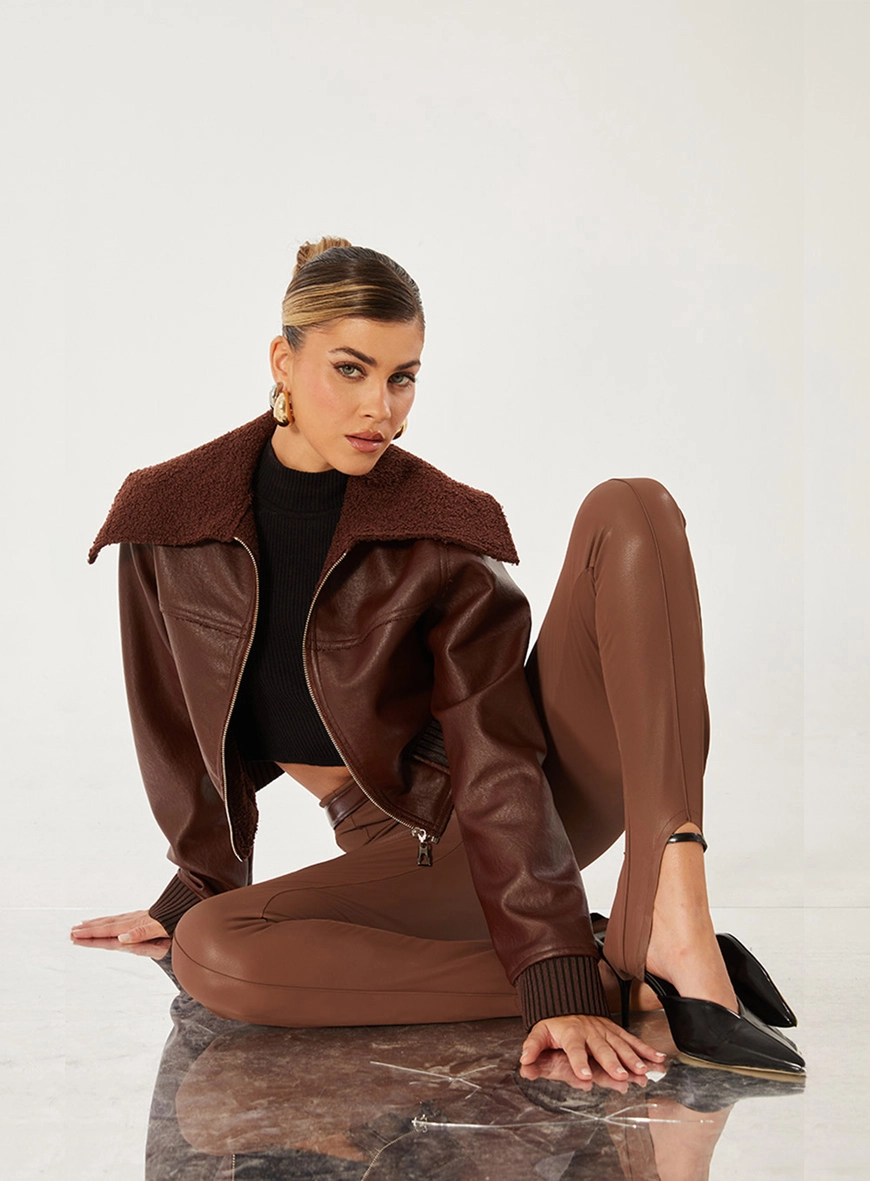 Calça Slim Fusô Marrom 4