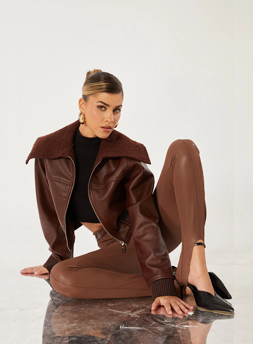 Calça Slim Fusô Marrom 4