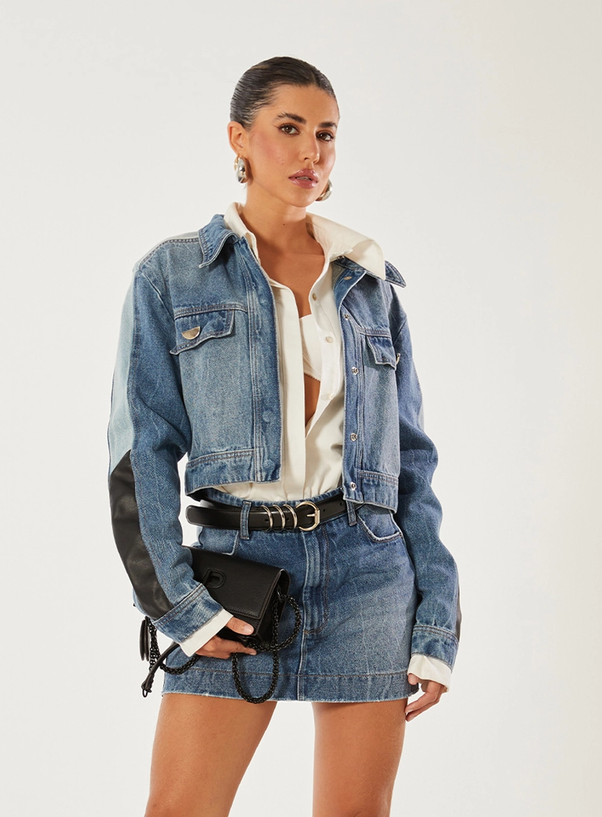 Saia Curta Jeans Índigo 1