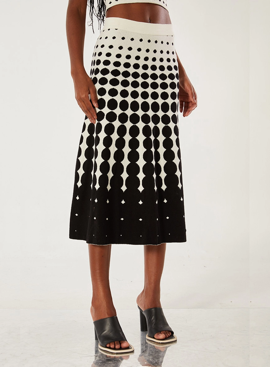 Saia Midi Em Tricô Estampada 3