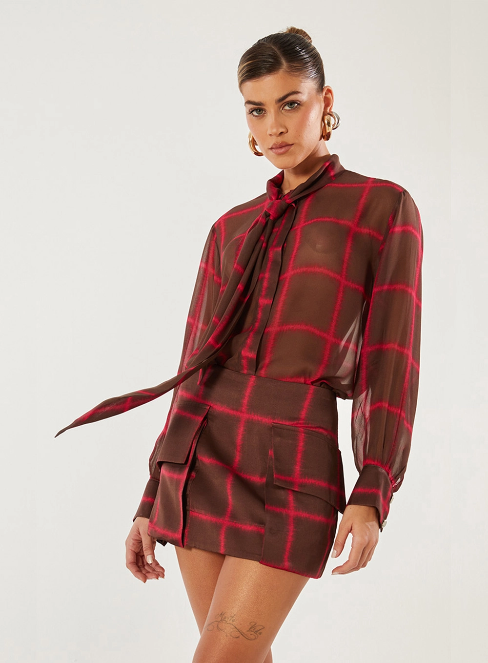 Camisa Com Gola Estilo Gravata Estampado 3