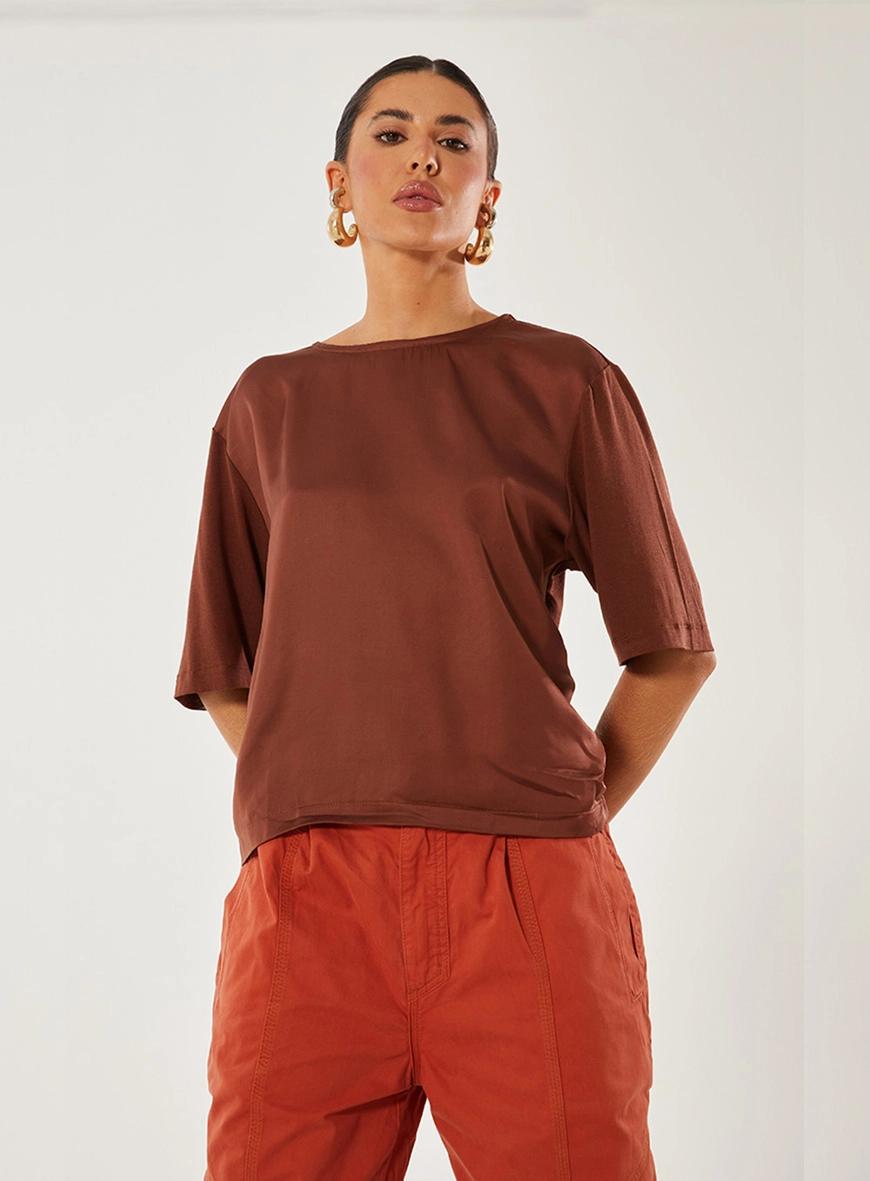 Camiseta Basic Ampla Marrom 1
