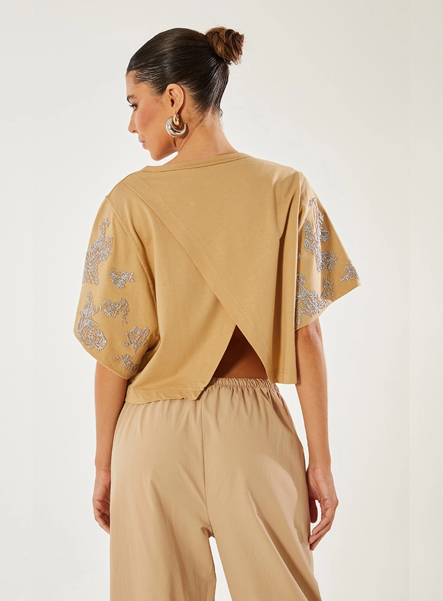Blusa Ampla Assimétrica Bege 2