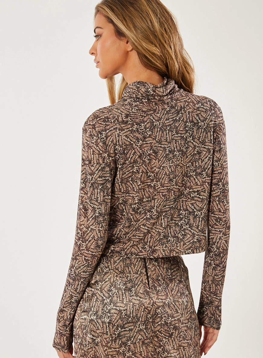 Blusa Slim Gola Alta Estampado 4