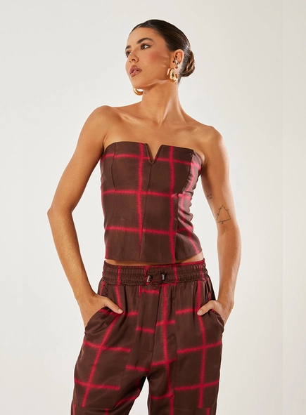 Blusa Sem Alça Estilo Corset