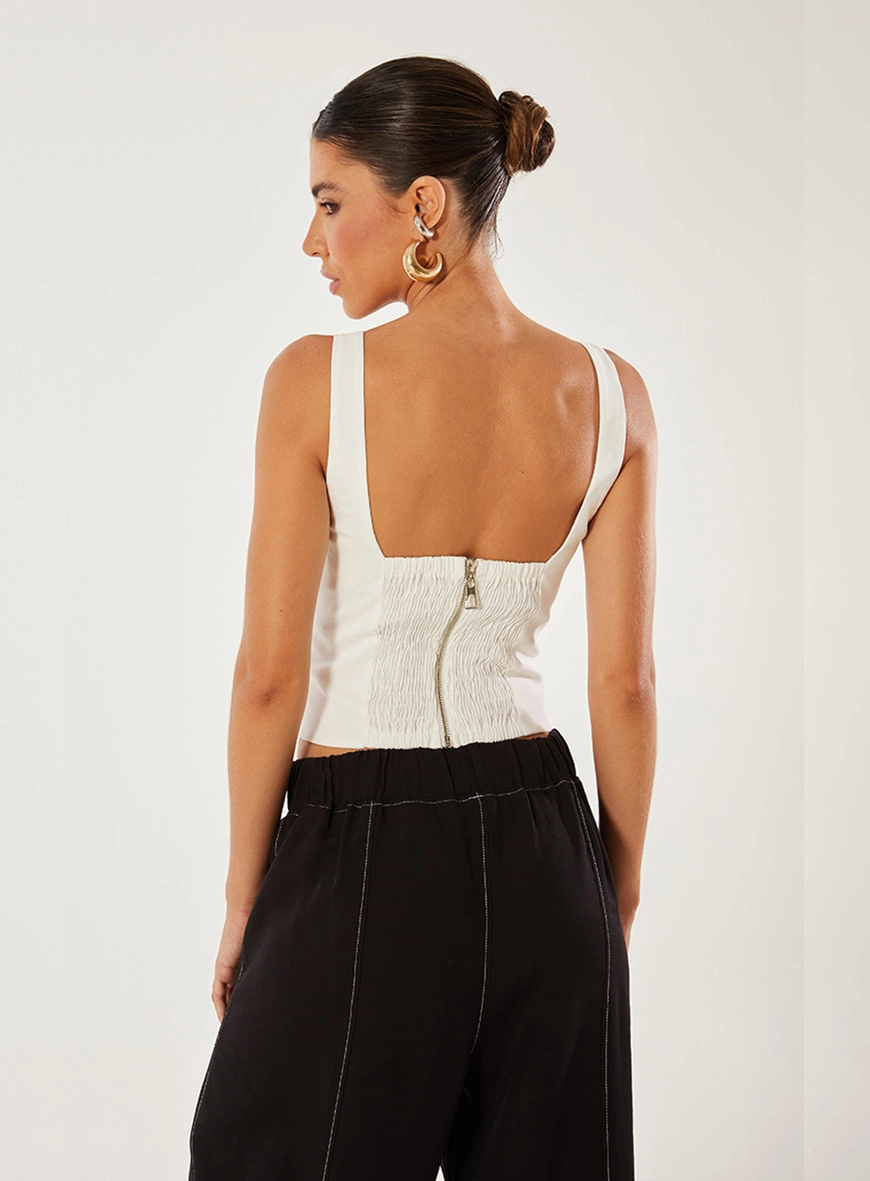 Blusa Decote Quadrado Linho Off Shell 3
